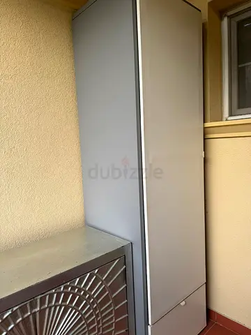 Slim White Tall Storage Cabinet / Wardrobe - 63x21x214 cm