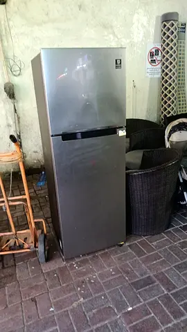 Silver double-door fridge - good working condition