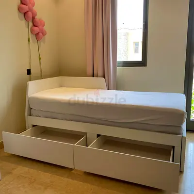IKEA FLEKKE
Day-bed w 2 drawers/2 mattresses, white/Vannareid extra firm, 80x200 cm