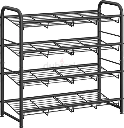 4-Tier Metal Shoe Rack Organizer – Black