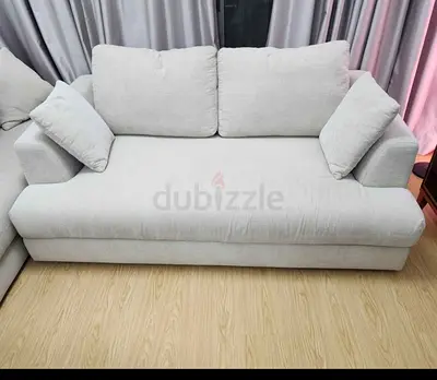 Hester 2 Seater Comfortable light beige fabric sofa