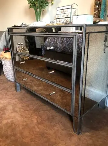 Modern Mirrored Three Drawer Dresser