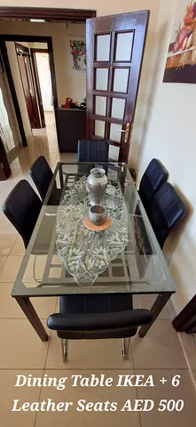 Dining Table IKEA with 6 Leather Seats