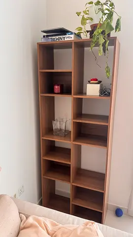 Tall wooden shelving unit / bookcase - good condition