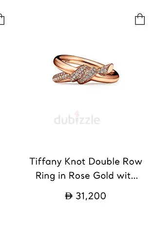 Double Row Ring in Rose Gold with Diamonds