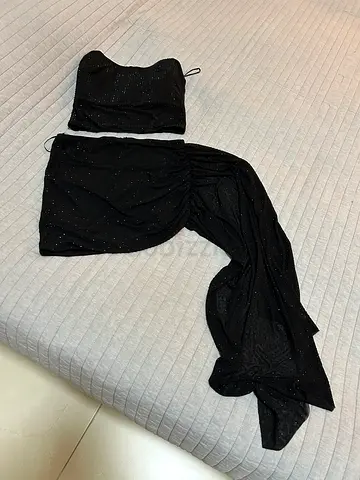 Black shimmering two-piece