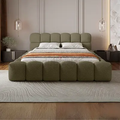 Modern Luxury Design King Size Bed - With Spring Mattress