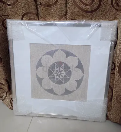 Framed Neutral Geometric Wall Art (New, Wrapped)