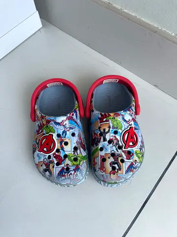 Kids Avengers-themed Slip-on Clog Shoes (Like New). All cleans and sanitized. Size C8