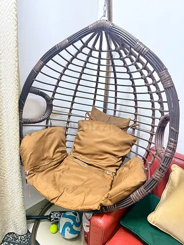 Wicker Egg Hanging Chair with Cushions