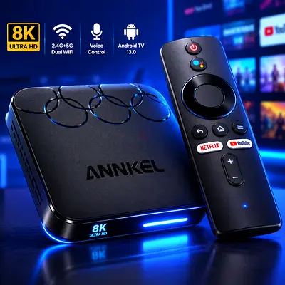 ANNKEL 8K Android TV Box with Voice Remote (Like New)