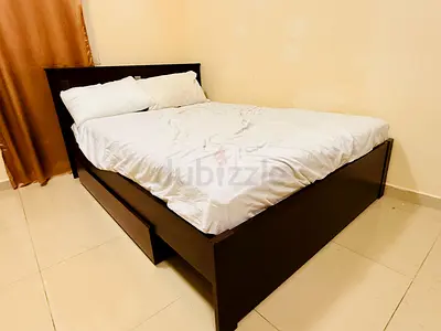 Like New KEA Queen Bed with drawer storage