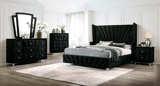 Modern Bedframe stylish design fully customisable King size in soft Fabric storage can be install