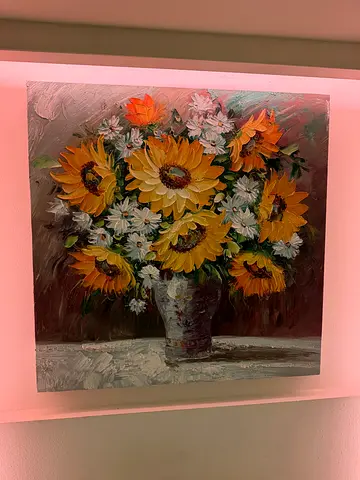 Sunflower Painting on Canvas, 70x70cm