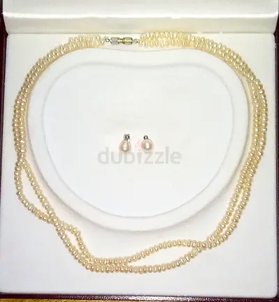 Pearl Necklace  Earring Set