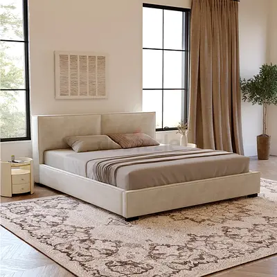 Luxury Modern Bed King Size – Brand New With Spring Mattress