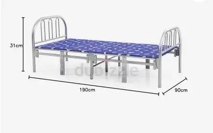 Single Metal Bed Frame with Head  Footboard (90x190 cm)