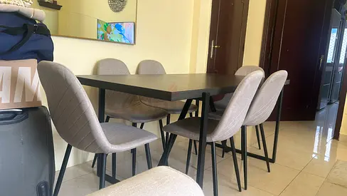 6 seaters dinning set table + chairs