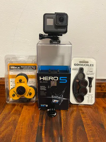 GoPro HERO5 Black with mounting accessories bundle with memory stick