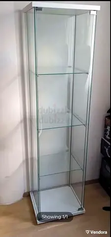 Tall Glass Display Cabinet with Shelves — Clear Showcase