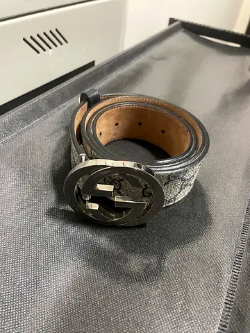 Gucci GG Supreme canvas interlocking G buckle belt