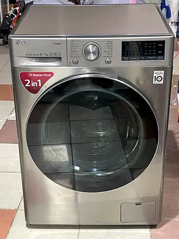 LG 2-in-1 Front Load Washer Dryer 10/7kg - Silver
