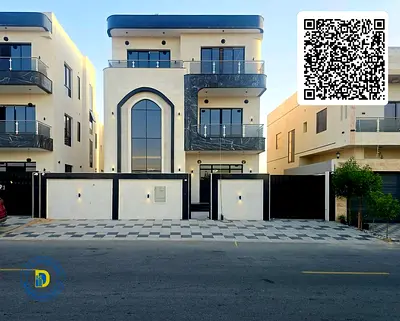 بسعر يشمل رسوم التسجيل والتملك فيلا مودرن 3 طوابق بموقع مميز علي شارع رئيسي بمنطقة الباهيه عجمان