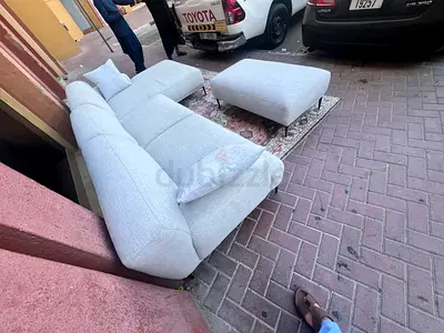Loom collection silver L shape sofa