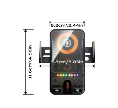 Rotating Mobile holder wirless charging حامل موبايل متحرك مع شاحن وايرلس