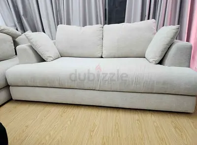 Hester 2 Seater Comfortable light beige fabric sofa