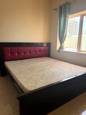 King size wooden bed frame with mattress urgent sale
