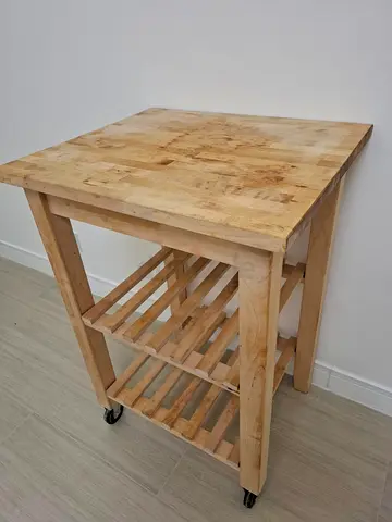 Wooden Kitchen Island Cart with Shelves and Wheels 58×50×85