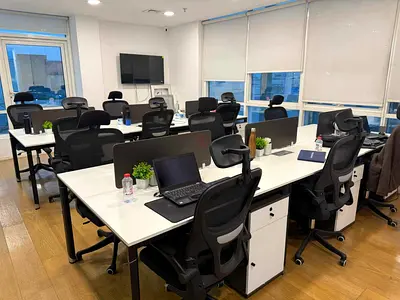 Set of Modern Office Desks with Ergonomic Chairs and Storage - Ready to Install