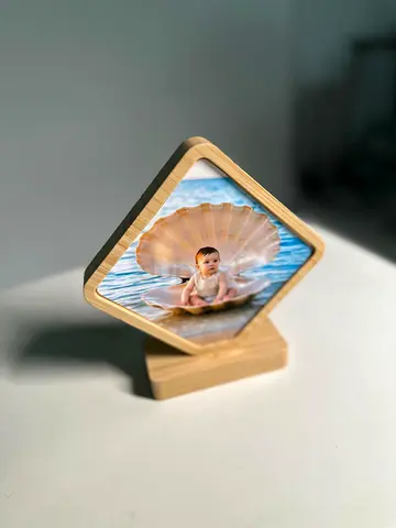 Small Wooden Desktop Photo Frame with Stand (Customise your image)