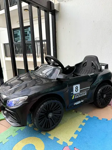 Like New! Kids Black Electric Ride-On Car with Remote, Music  Lights (2-5 Years Old)