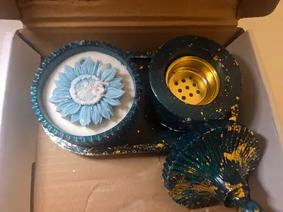 Decorative candle and Incense burners ,Bakhoor Burner طقم شمعة. ومبخرة