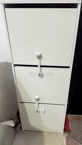 Ikea White 3-Compartment Shoe Cabinet / Storage Unit - Good Condition