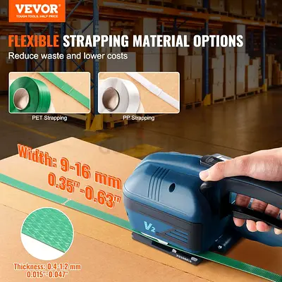 VEVOR Electric Strapping Machine, for 0.35-0.63 PP PET Straps,