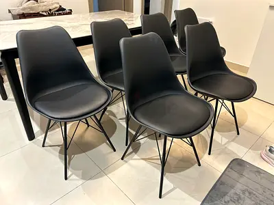 Set of 6 Modern Black Dining Chairs – Like New | Homecentre
