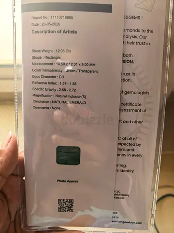 12 CT Natural Emarald stone