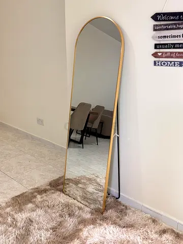 Full-Length Gold Framed Standing Mirror - Good Condition