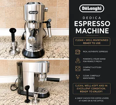 DeLonghi Dedica Espresso Machine - Stainless Steel, Excellent Condition