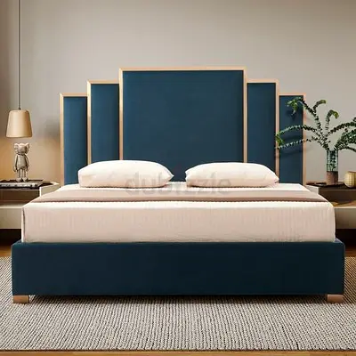 King Size Upholstered Bed with mattress