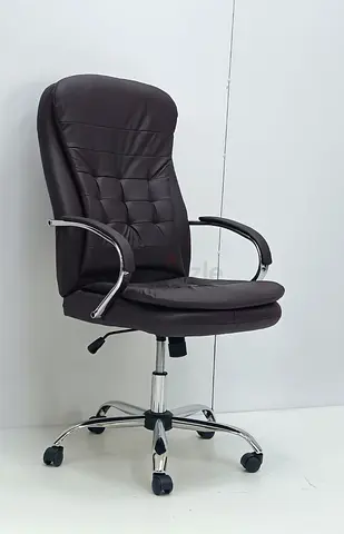 Brand New Comfortable Black Leather Executive Office Chair For Sale