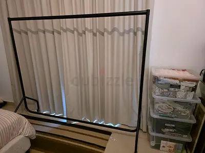 Large heavy duty black clothes rail