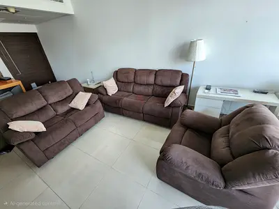 Brown 3-piece Reclining Sofa Set - Comfortable Family Seating