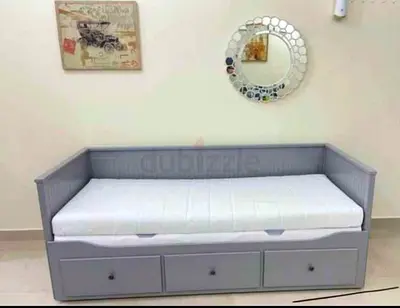 Ikea heamness gray day bed with ikea 2 new mattress