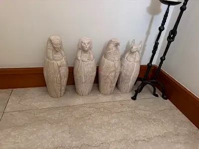 Egyptian Canopic Jar Decorative Sculptures from 1990’s or earlier