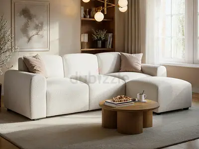 Curved style 4 seater L shaped sectional sofa