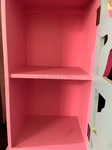 Small Pink Storage Cabinet with Shelves